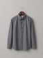 Grey solid casual cotton shirt for men, button-down collar