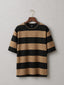 Black and camel rugby stripe old money t-shirt for men
