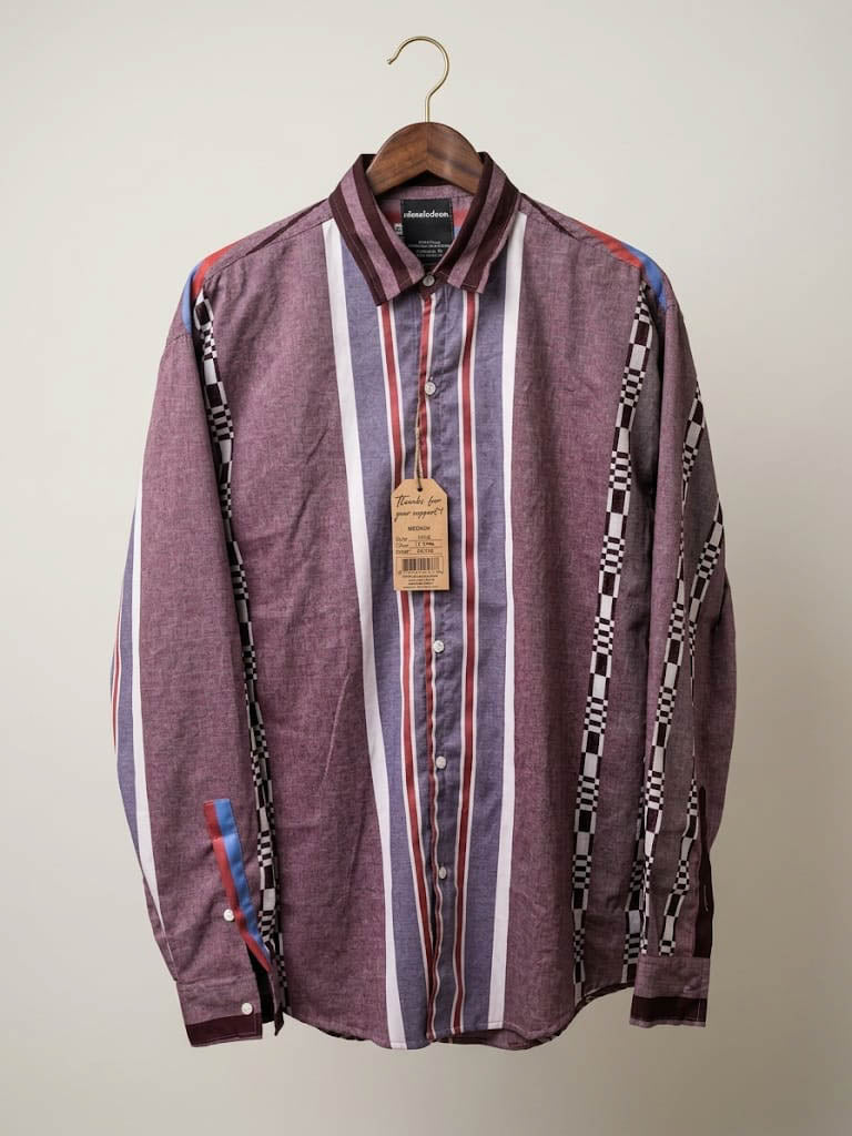 Casual Shirt | C  2176 Purple White Strips