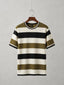 Olive, black and ivory block stripe old money t-shirt for men