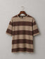 Brown and taupe rugby stripe old money t-shirt for men